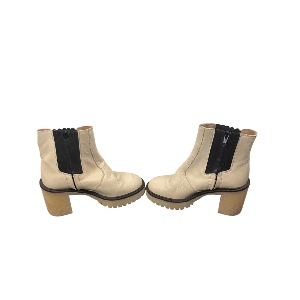 Free People James Chelsea Leather Platform Boots – Cream – EU 36 - Picture 7 of 9